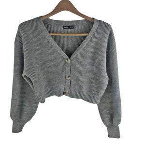 SHEIN Cardigan Cropped Light Gray Sz. Medium